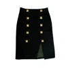 L2r The Label Women's Green / Black Majorelle Midi Skirt In Dark Green Denim In Green/black