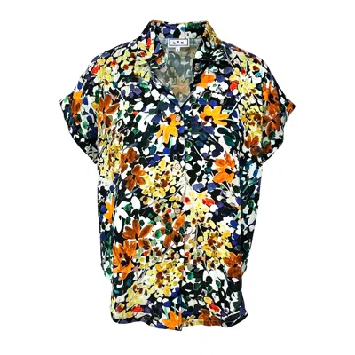 L2r The Label Women's Linen Shirt - Floral Black Print