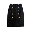 L2r The Label Women's Majorelle Midi Skirt In Black Denim In Black