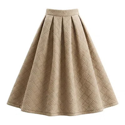 L2r The Label Women's Neutrals Beige Quilted Cloud Yurika Skirt In Sand