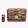 L2r The Label Women's Neutrals / Black / Red Josephine Zebra Burgundy Hair-on-leather Messenger Bag