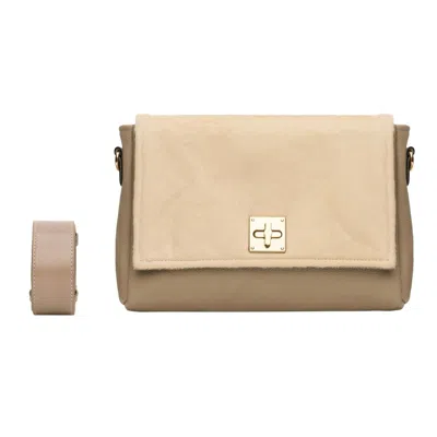 L2r The Label Women's Neutrals Josephine Latte Messenger Bag In Black/brown