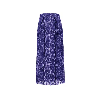 L2r The Label Women's Purple Lace Amal Draped Skirt