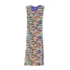 L2r The Label Women's Shoulder Pad Mesh Dress In Multi Blue In Blue