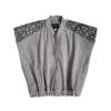 L2r The Label Women's Studded Sleeveless Bomber Jacket In Grey In Grey