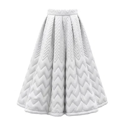 L2r The Label Women's White Quilted Cloud Yurika Skirt