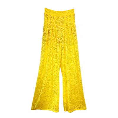 L2r The Label Women's Yellow / Orange Wide-leg Pants - Tweety Yellow