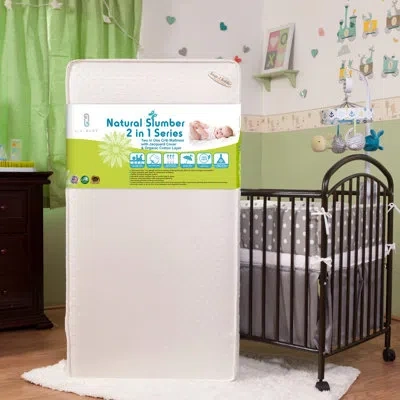 La Baby Ultimate 2-stage Premium Standard Crib/toddler Waterproof Mattress With Organic Cotton Layer And Lat In White