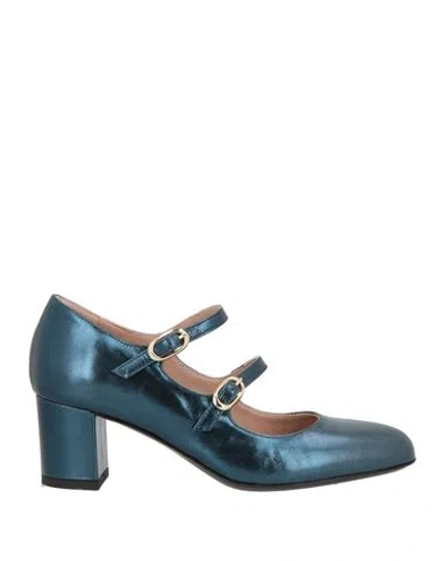La Belle Woman Pumps Navy Size 6 Leather In Blue