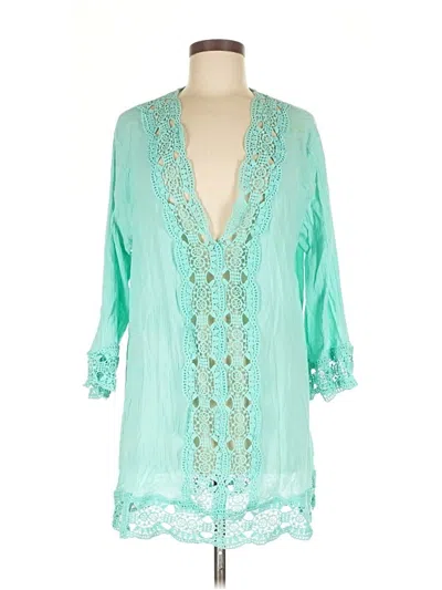 Pre-owned La Blanca 3/4 Sleeve Blouse In Blue