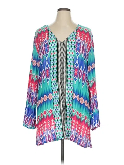 Pre-owned La Blanca 3/4 Sleeve Blouse In Blue