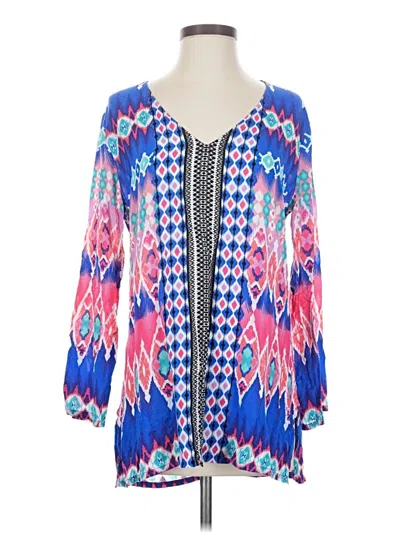 Pre-owned La Blanca 3/4 Sleeve Blouse In Blue