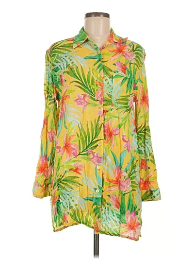 Pre-owned La Blanca 3/4 Sleeve Blouse In Green