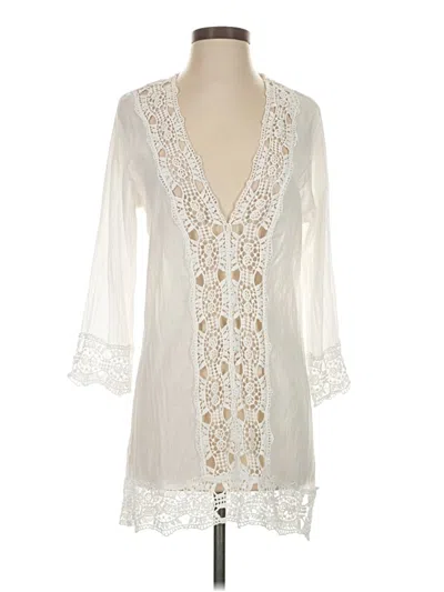 Pre-owned La Blanca 3/4 Sleeve Blouse In White
