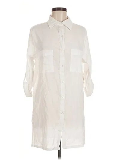 La Blanca 3/4 Sleeve Button Down Shirt In White