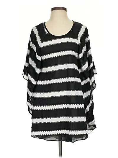 Pre-owned La Blanca 3/4 Sleeve Top Black Boatneck Tops