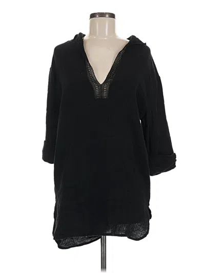 Pre-owned La Blanca 3/4 Sleeve Top Black Plunge Neckline Tops