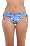 La Blanca Alboran Adjustable Loop Hipster Bikini Bottoms In Blue