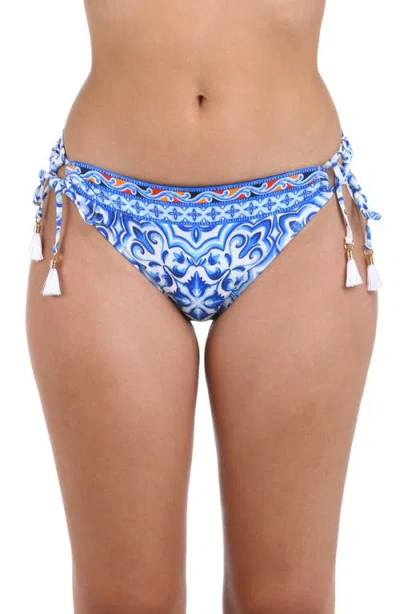 La Blanca Alboran Adjustable Loop Hipster Bikini Bottoms In Blue