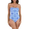 La Blanca Alboran Bandeau One-piece Swimsuit In Blue
