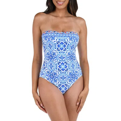La Blanca Alboran Bandeau One-piece Swimsuit In Blue
