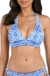 La Blanca Alboran Banded Bikini Top In Blue