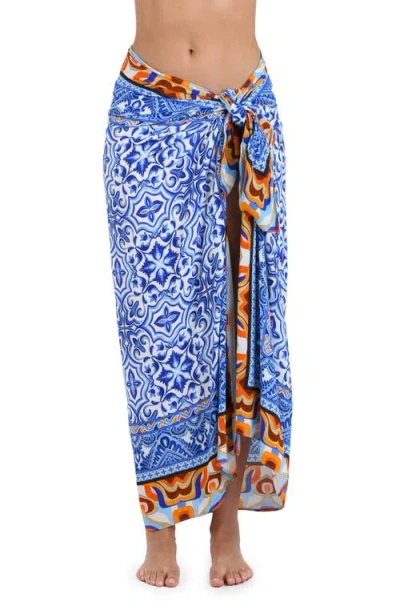 La Blanca Alboran Sea Pareo Coverup In Blue