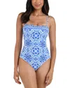 La Blanca Alboran Bandeau One-piece Swimsuit In Blue
