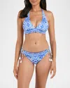 La Blanca Alboran Adjustable Loop Hipster Bikini Bottoms In Blue