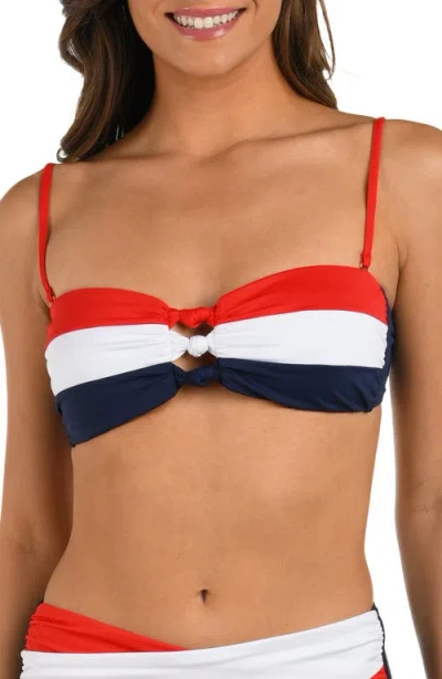 La Blanca Americana Convertible Bandeau Bikini Top In Multi