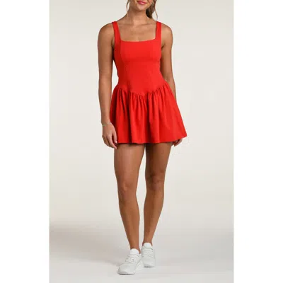 La Blanca Athletic Square Neck Minidress In Red