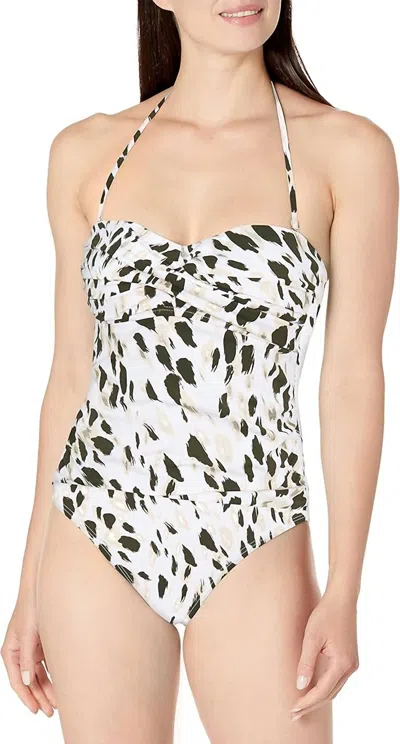 La Blanca Bandeau One Piece Swimsuit - Plus In Olive In Green