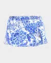 La Blanca Beyond Adjustable Tunnel Swim Skirt In Blue Multi