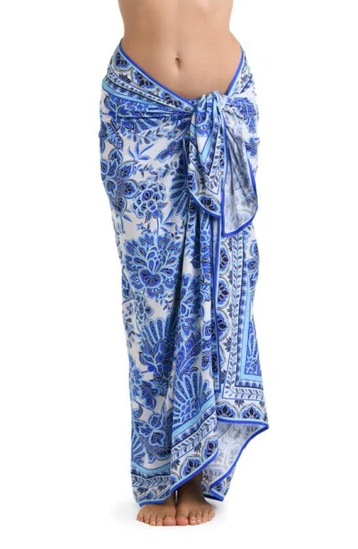 La Blanca Beyond Print Cover-up Pareo In Blue