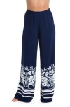 La Blanca Palm Leaf Palazzo Pants In Indigo