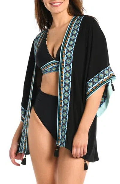 La Blanca Border Trim Cover-up In Black