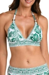 La Blanca Botanical Bikini Top In Green