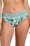 La Blanca Botanical Brocade Bikini Bottoms In Green