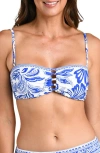La Blanca Botanical Brocade Cutout Bikini Top In White