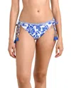 La Blanca Botanical Brocade Hipster Bikini Bottom In Blue