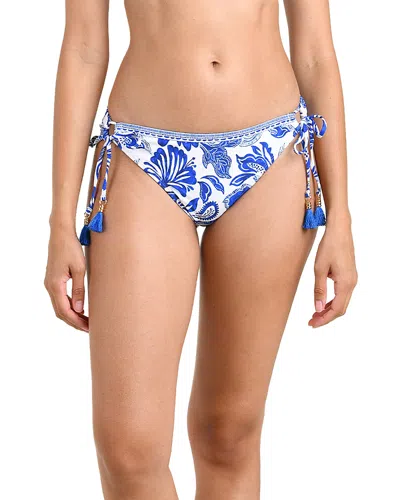 La Blanca Botanical Brocade Hipster Bikini Bottom In Blue