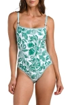 La Blanca Botanical Brocade One-piece Swimsuit In Green