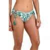 La Blanca Botanical Brocade Side Tie Bikini Bottoms In Green
