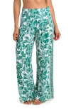 La Blanca Botanical Brocade Wide Leg Cover-up Pants In Green