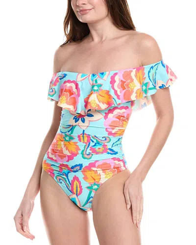 La Blanca Breezy Off-shoulder One-piece In Blue