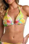 La Blanca Calypso Halter Bikini Top In Yellow Multi