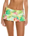 La Blanca Calypso Ruffle Skirted Bikini Bottom In Multi