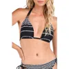 La Blanca Women's City Lights Goddess Halter Bikini Top With Tassels In Black