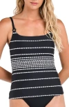 La Blanca City Lights Lingerie Strap Underwire Tankini Top In Black