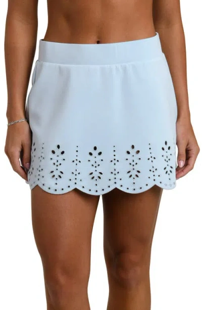 La Blanca Cloudset Eyelet Detail Miniskirt In Blue